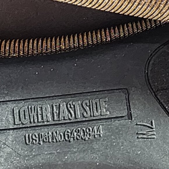 Lower East Side Gold Glitter Chelsea Dorado Fabric Upper Ballet Flat Size 7W - Picture 16 of 16